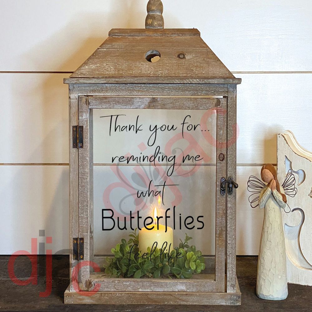 THANK YOU FOR REMINDING ME LANTERN DECAL 13 x 9 cm