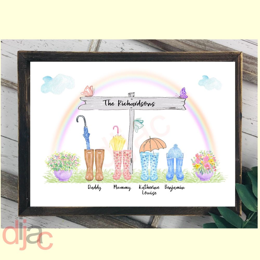 4 CHARACTER WELLINGTON (D2) FAMILY PRINT