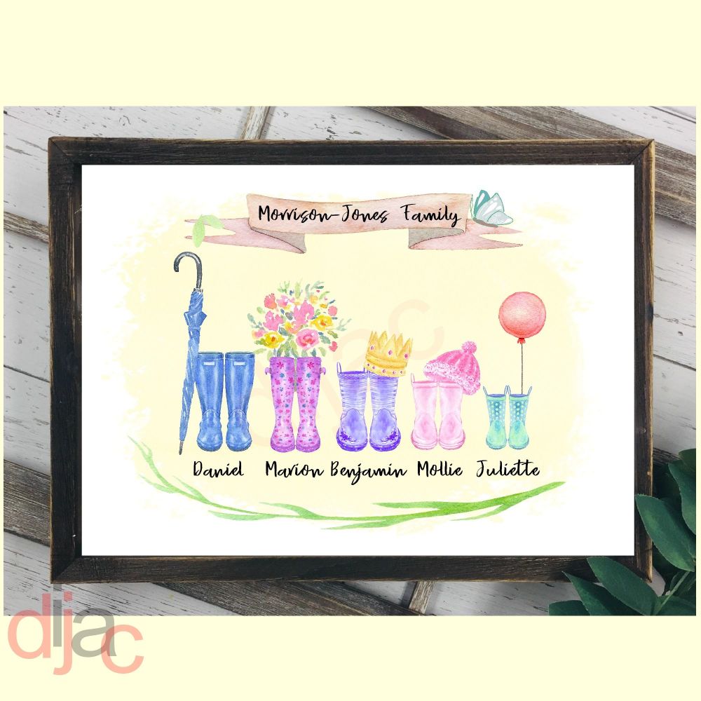 5 CHARACTER WELLINGTON (D1) FAMILY PRINT
