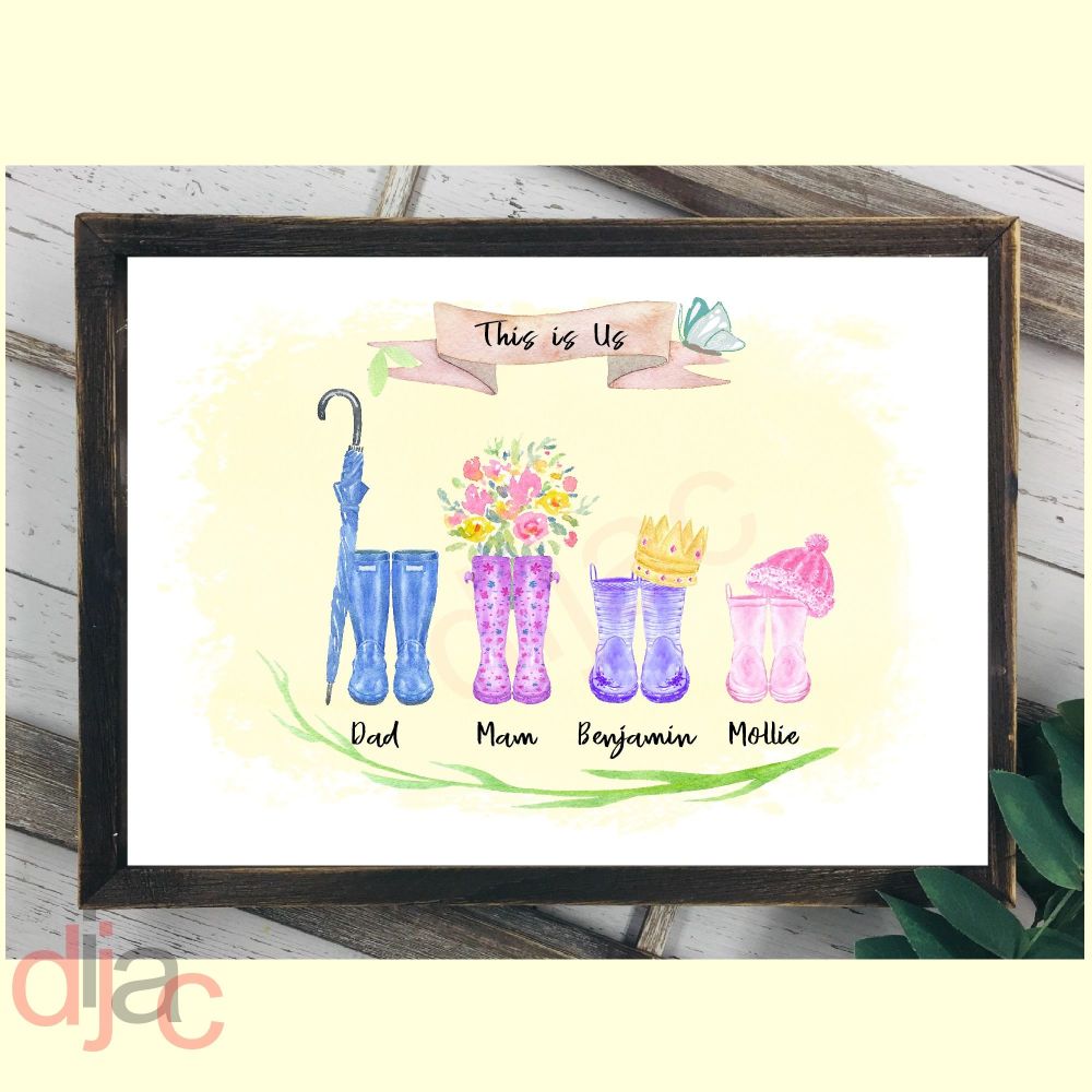 4 CHARACTER WELLINGTON (D1) FAMILY PRINT
