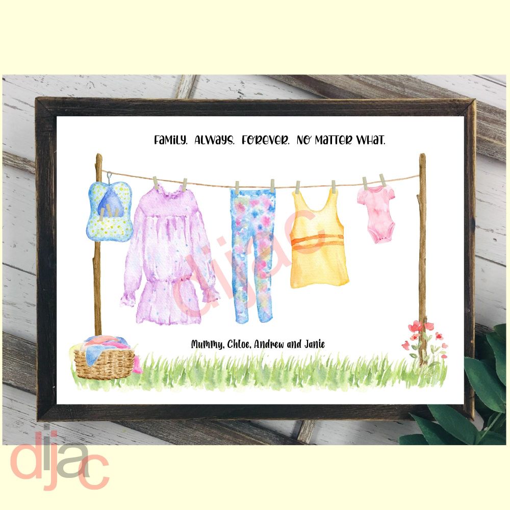 4 CHARACTER WASHING LINE FAMILY PRINT