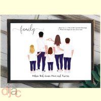 5 CHARACTER JEANS & T-SHIRT FAMILY PRINT