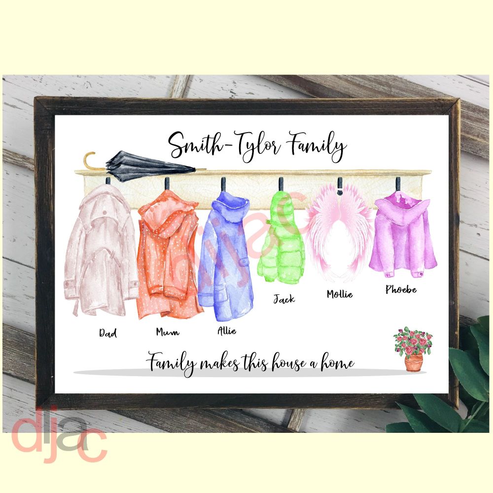 6 CHARACTER COAT (D1) FAMILY PRINT