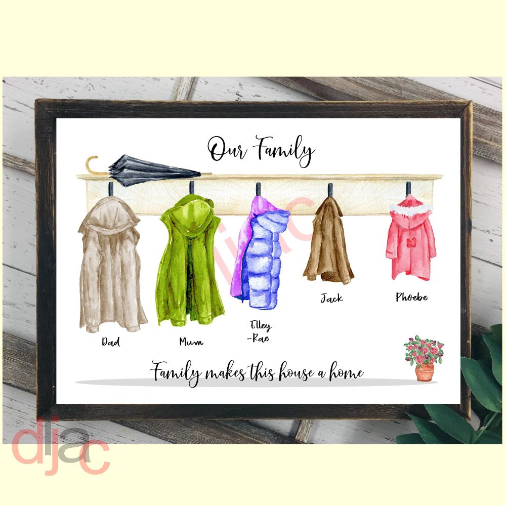 5 CHARACTER COAT (D1) FAMILY PRINT