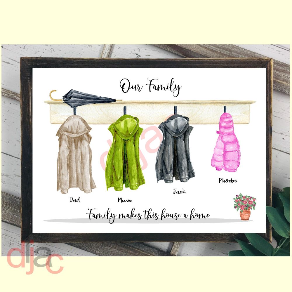 4 CHARACTER COAT (D1) FAMILY PRINT