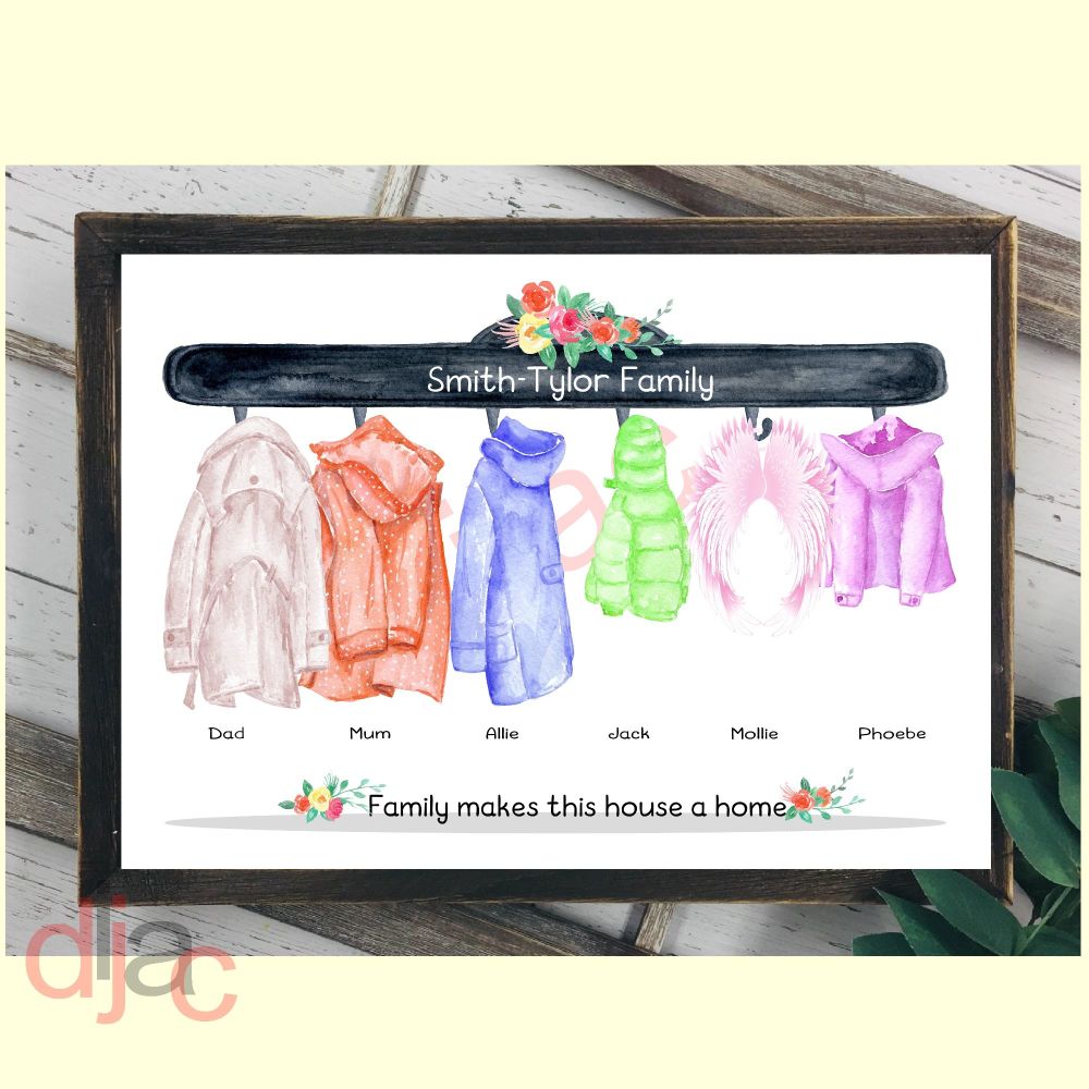 6 CHARACTER COAT (D2) FAMILY PRINT