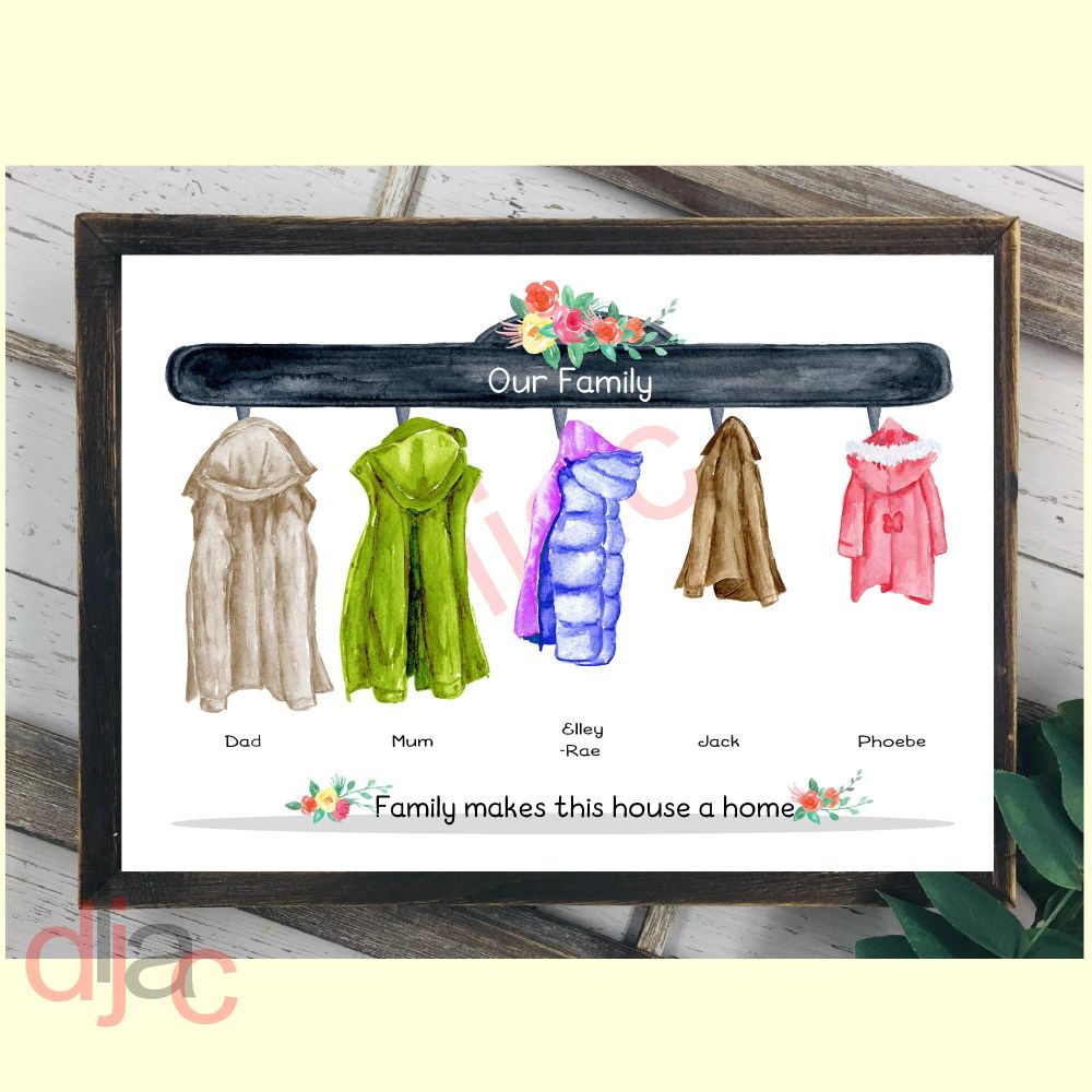 5 CHARACTER COAT (D2) FAMILY PRINT