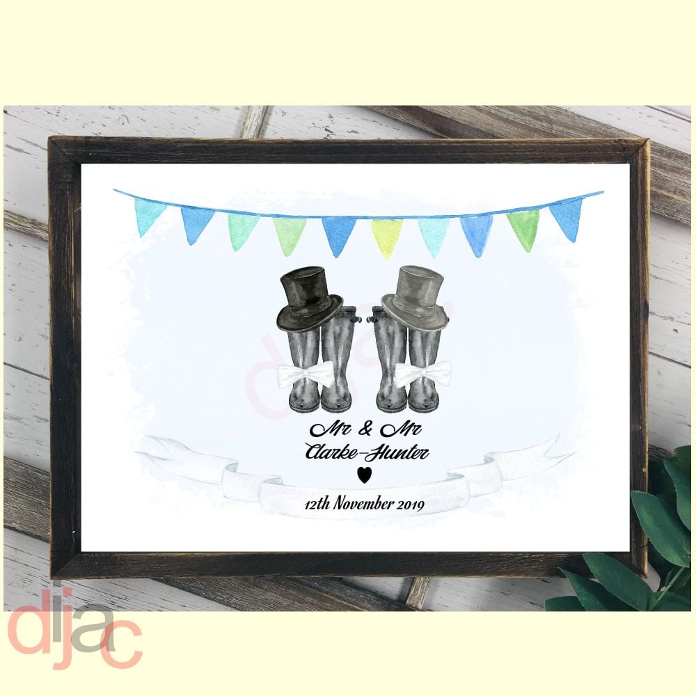 WEDDING WELLINGTONS MR & MR (D2) DIGITAL PRINT