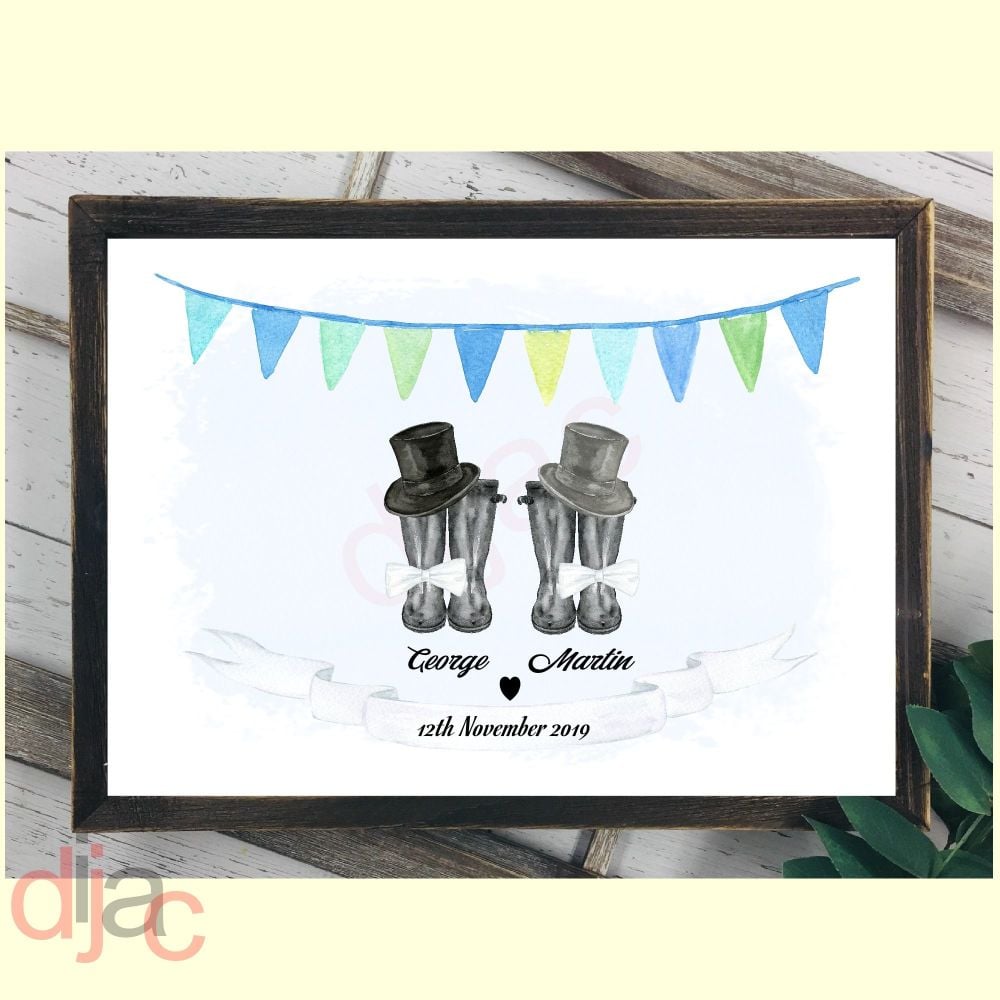 WEDDING WELLINGTONS MR & MR (D1) DIGITAL PRINT