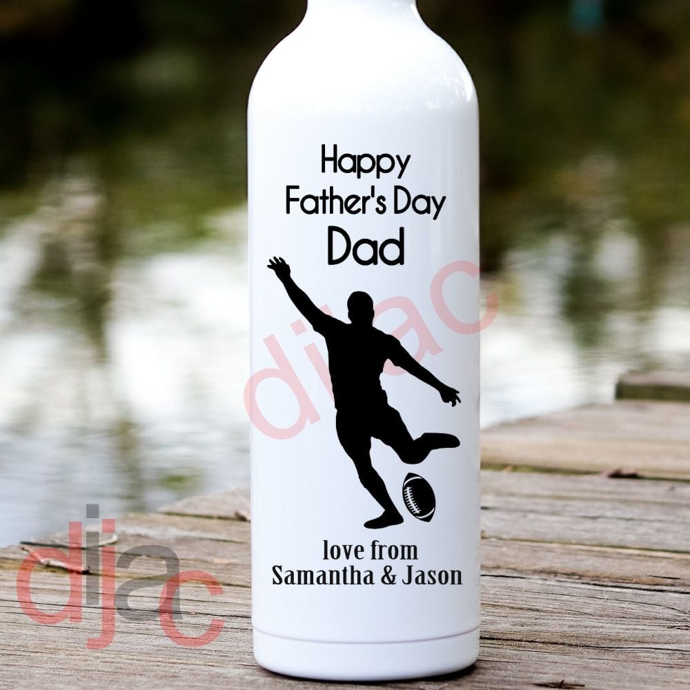 HAPPY FATHER'S DAY RUGBY<br>PERSONALISED<br>8 x 17.5 cm