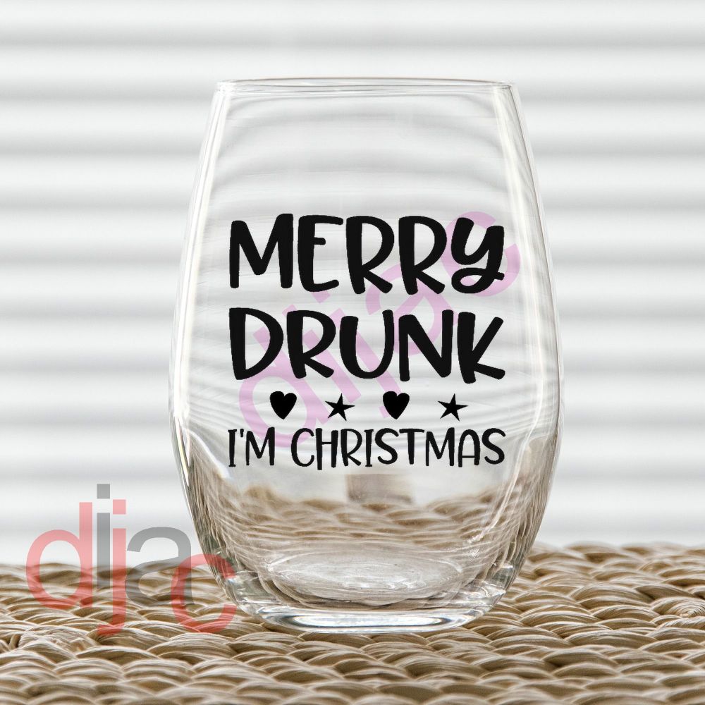 MERRY DRUNK I'M CHRISTMAS7.5 x 7.5 cm decal