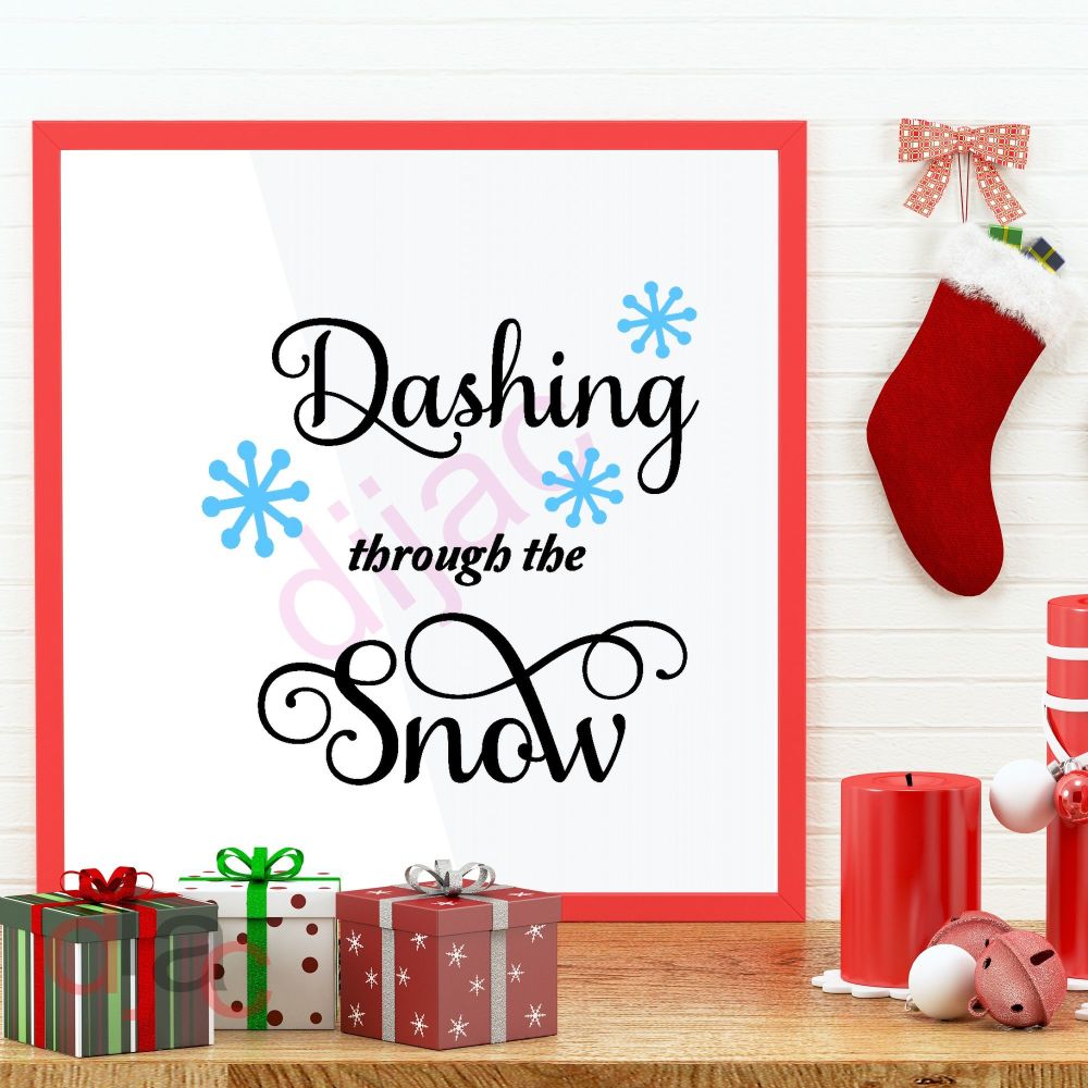 Dashing Through The Snow / Christmas Vinyl Decal D2