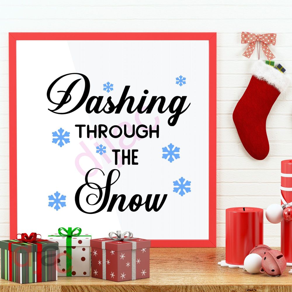 Dashing Through The Snow / Christmas Vinyl Decal D1