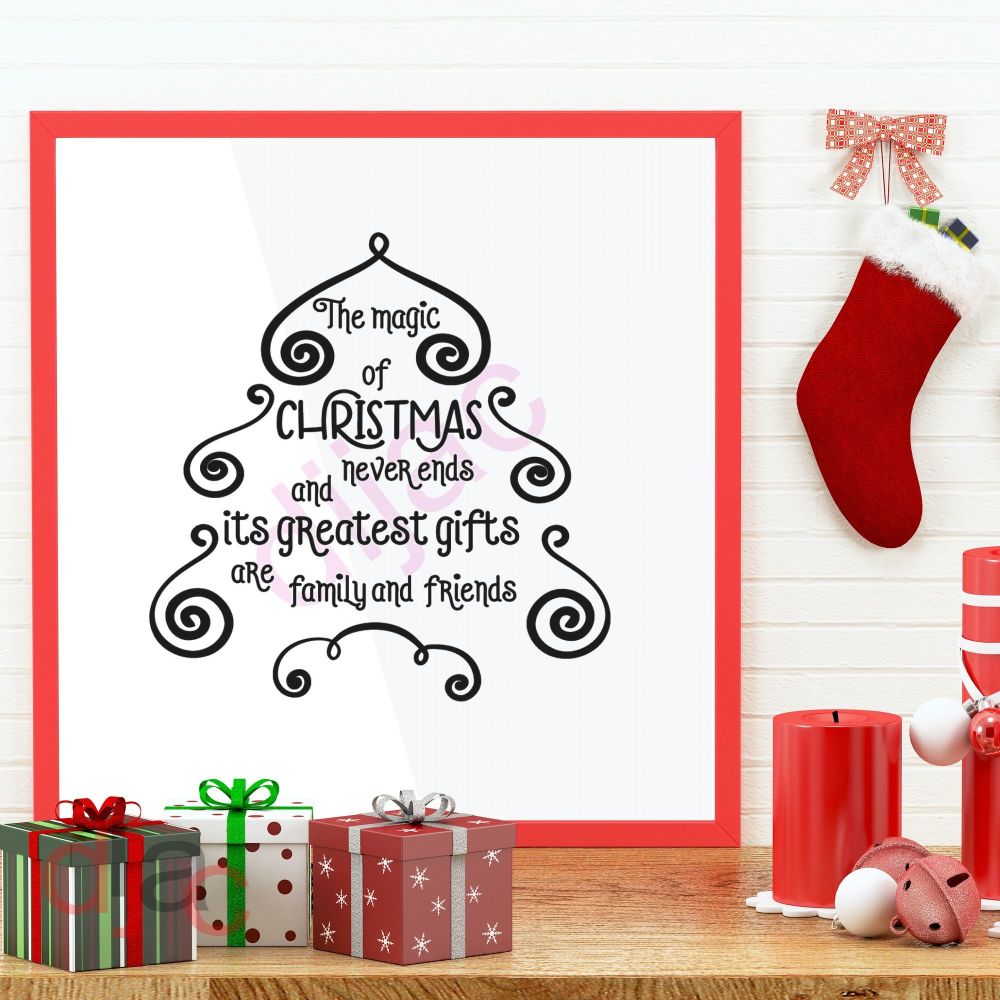 The Magic Of Christmas Never Ends / Christmas Vinyl Decal