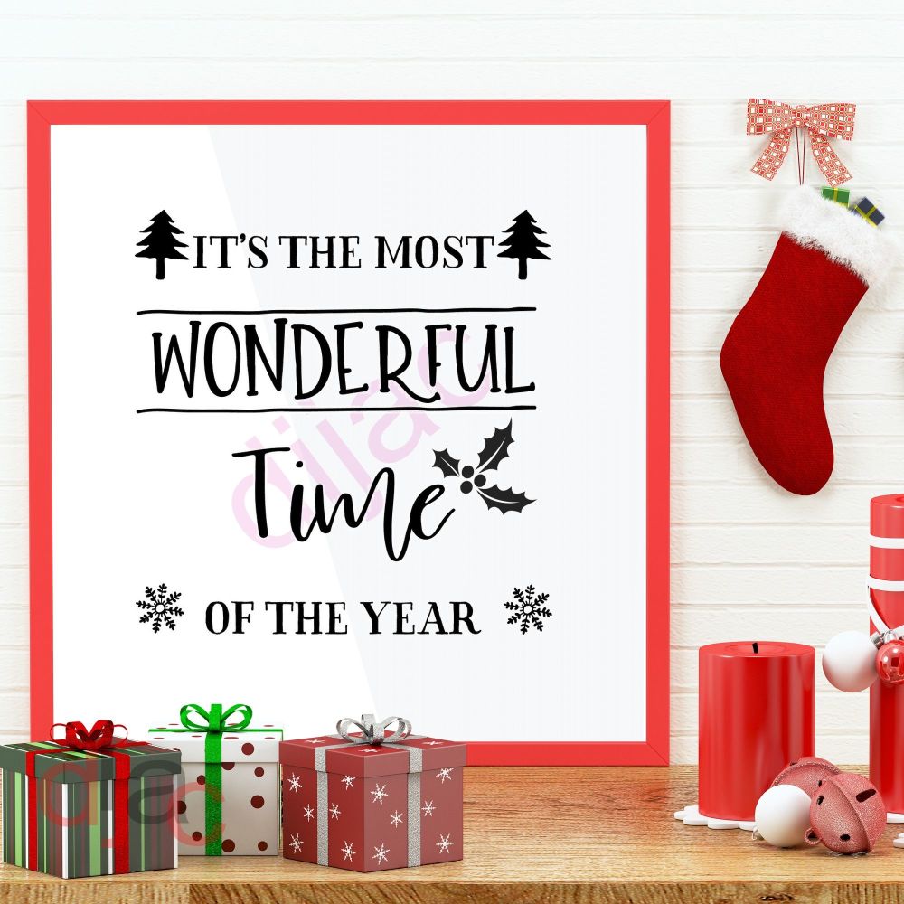 The Most Wonderful Time Of The Year / Christmas Vinyl Decal D3