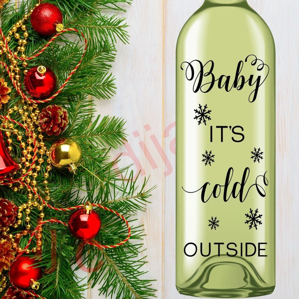 BABY IT'S COLD OUTSIDE (D2)<br>8 x 17.5 cm decal