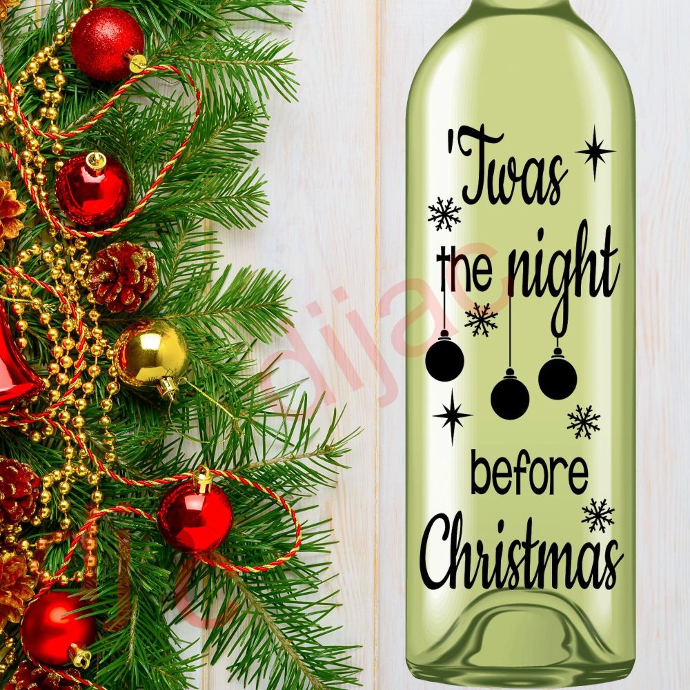 TWAS THE NIGHT BEFORE CHRISTMAS<br>8 x 17.5 cm decal