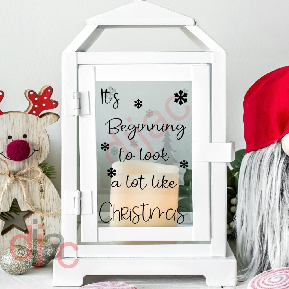 IT'S BEGINNING TO LOOK A LOT LIKE CHRISTMAS<br>2 part decal<br>9 x 13 cm