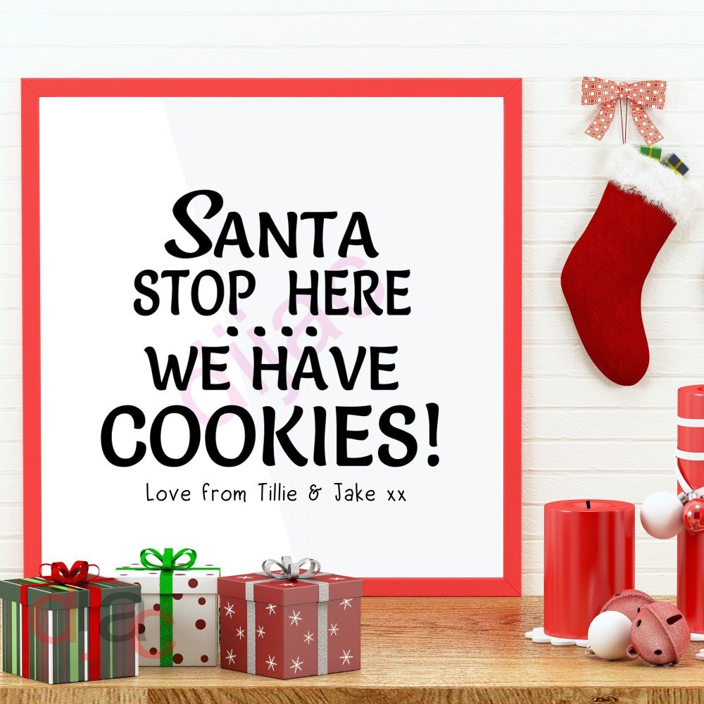 SANTA STOP HERE FOR COOKIES(D2)<br>Personalised decal<br>15 x 15 cm