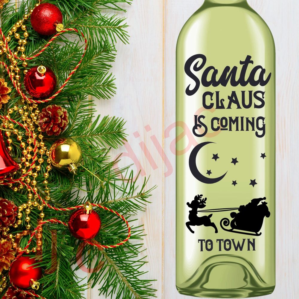Santa Claus Is Coming To Town / Christmas Vinyl Decal D1