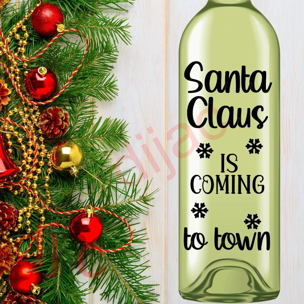 SANTA CLAUS IS COMING TO TOWN (D2)<br>8 x 17.5 cm decal