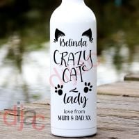 CRAZY CAT LADY<br>PERSONALISED<br>8 x 17.5 cm
