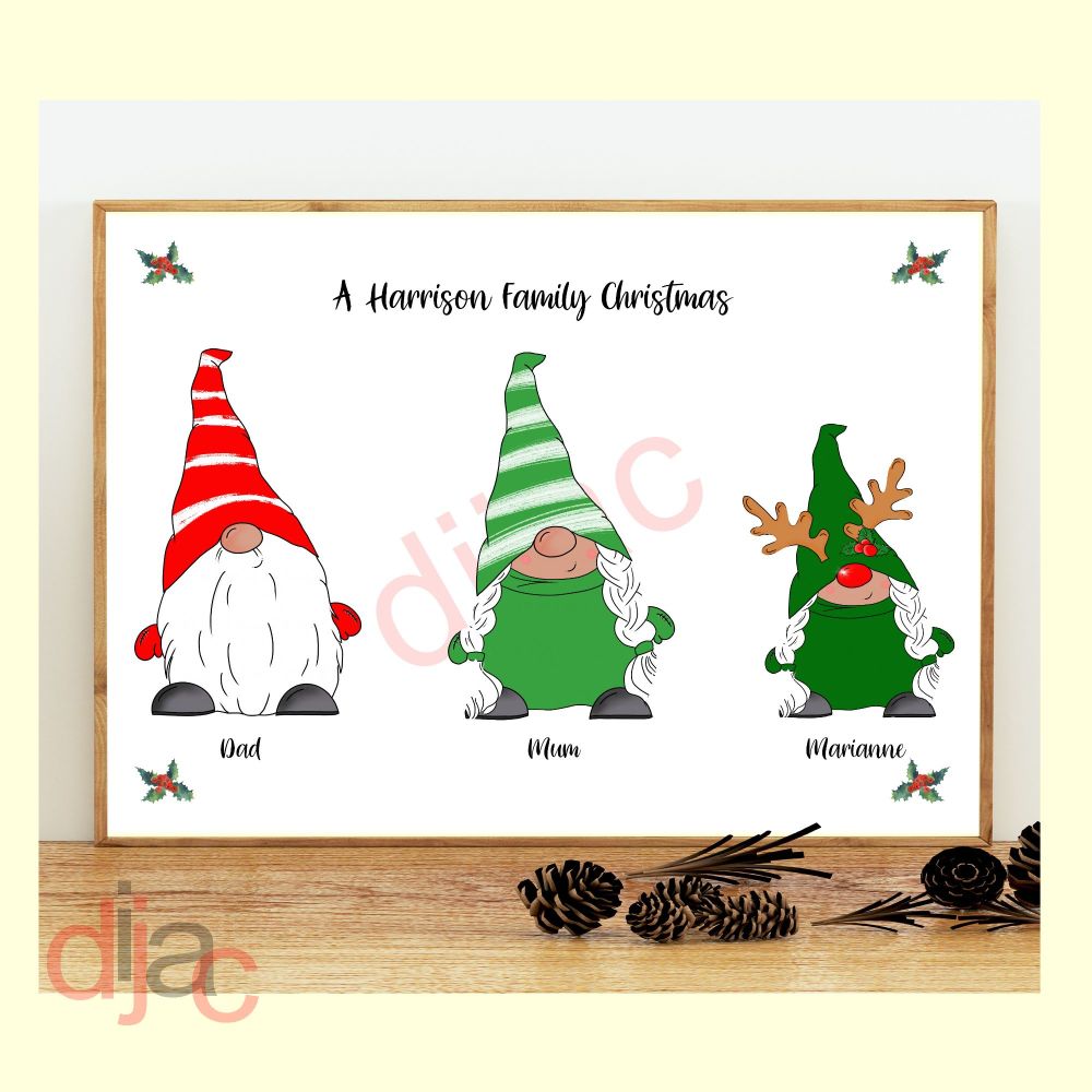 CHRISTMAS GNOMES (D1) FAMILY PRINT