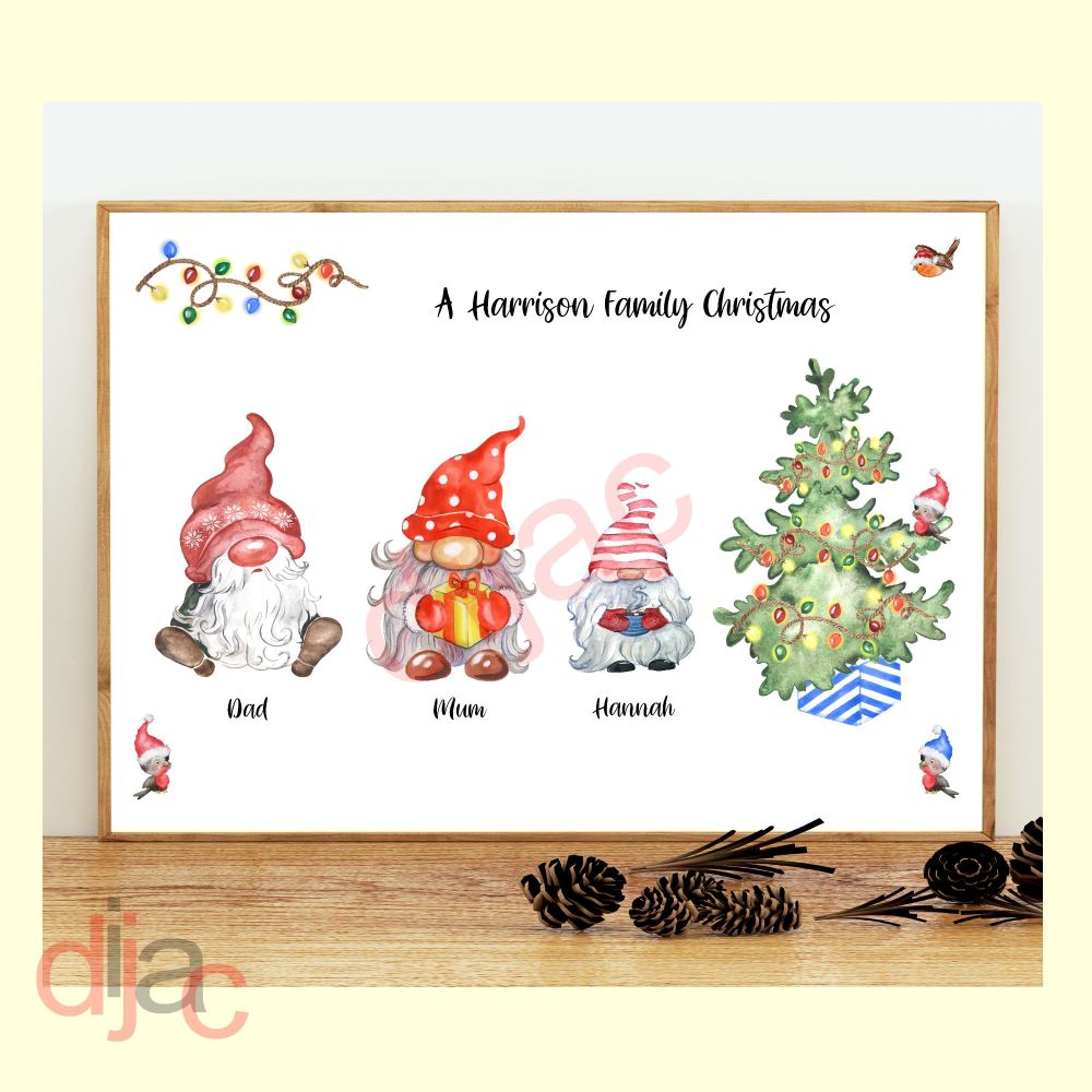 CHRISTMAS GNOMES (D2) FAMILY PRINT