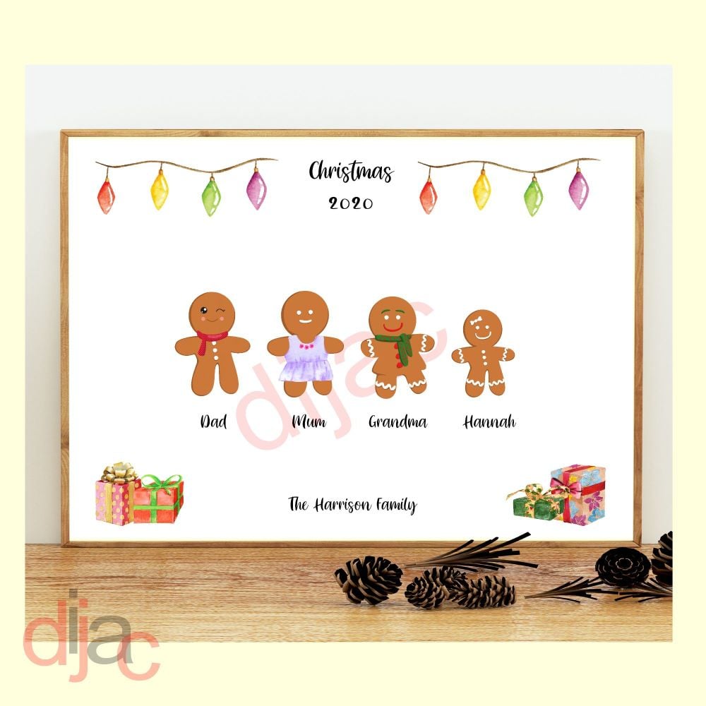 <!-- 002 -->4 CHARACTER GINGERBREAD FAMILY PRINT