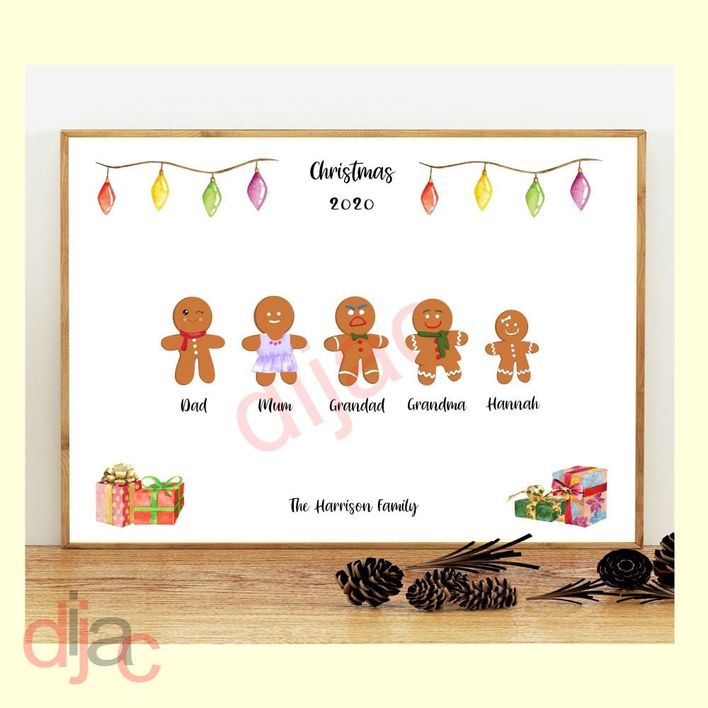 <!-- 003 -->5 CHARACTER GINGERBREAD FAMILY PRINT