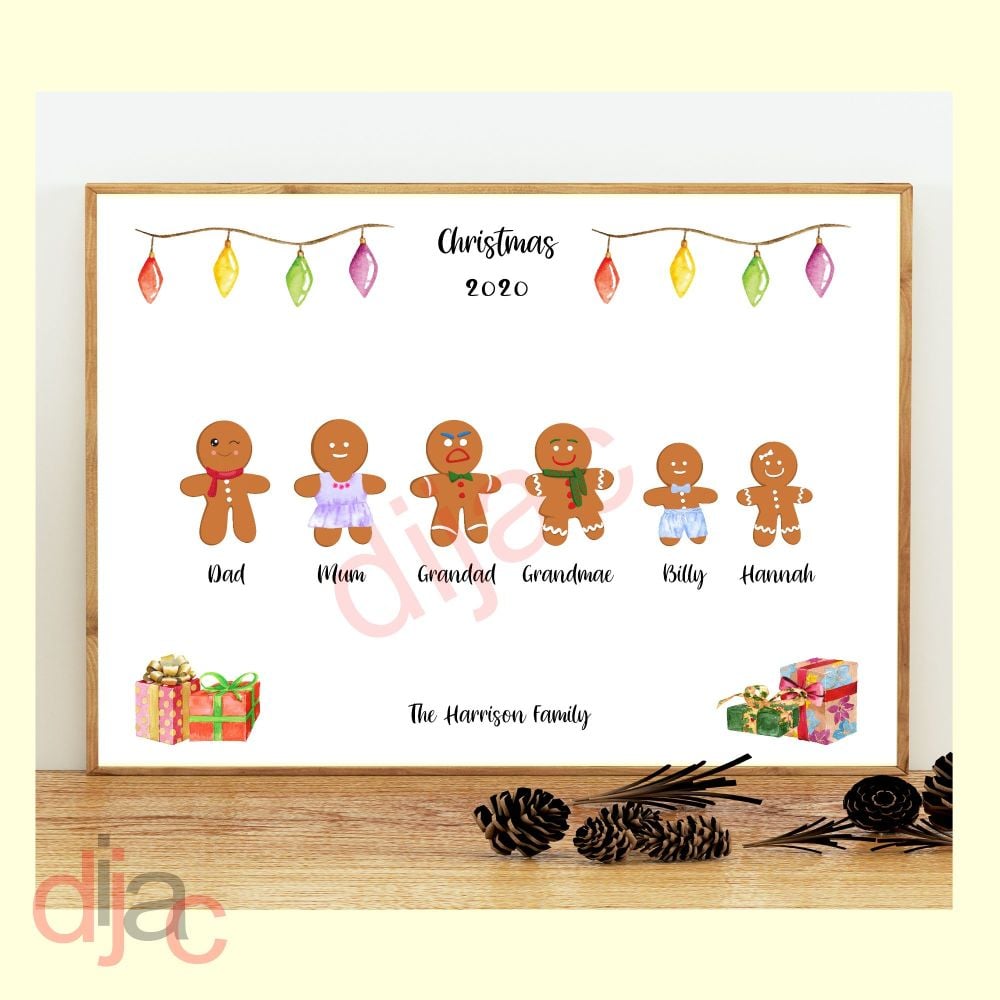 <!-- 004 -->6 CHARACTER GINGERBREAD FAMILY PRINT