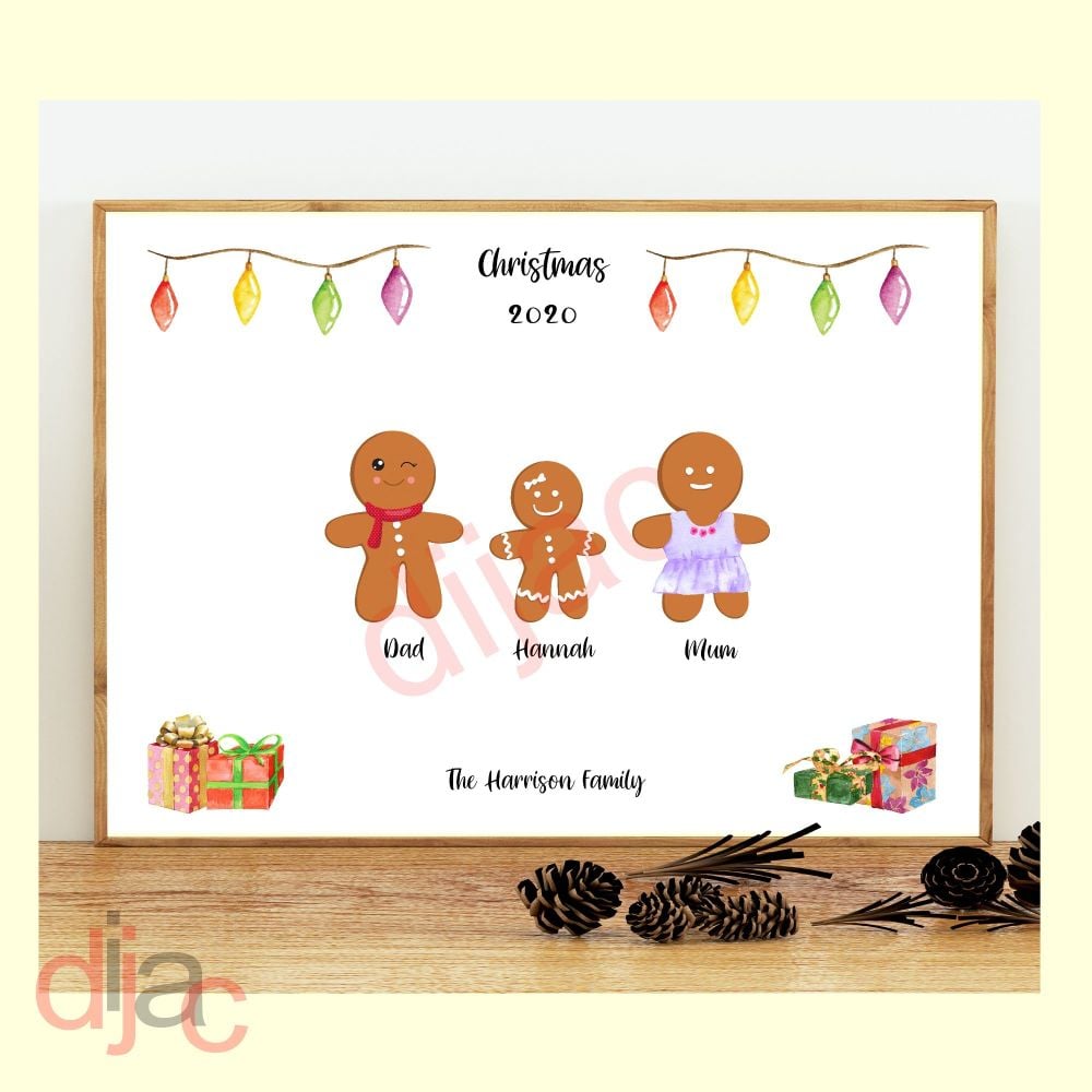 GINGERBREAD FAMILY PRINT