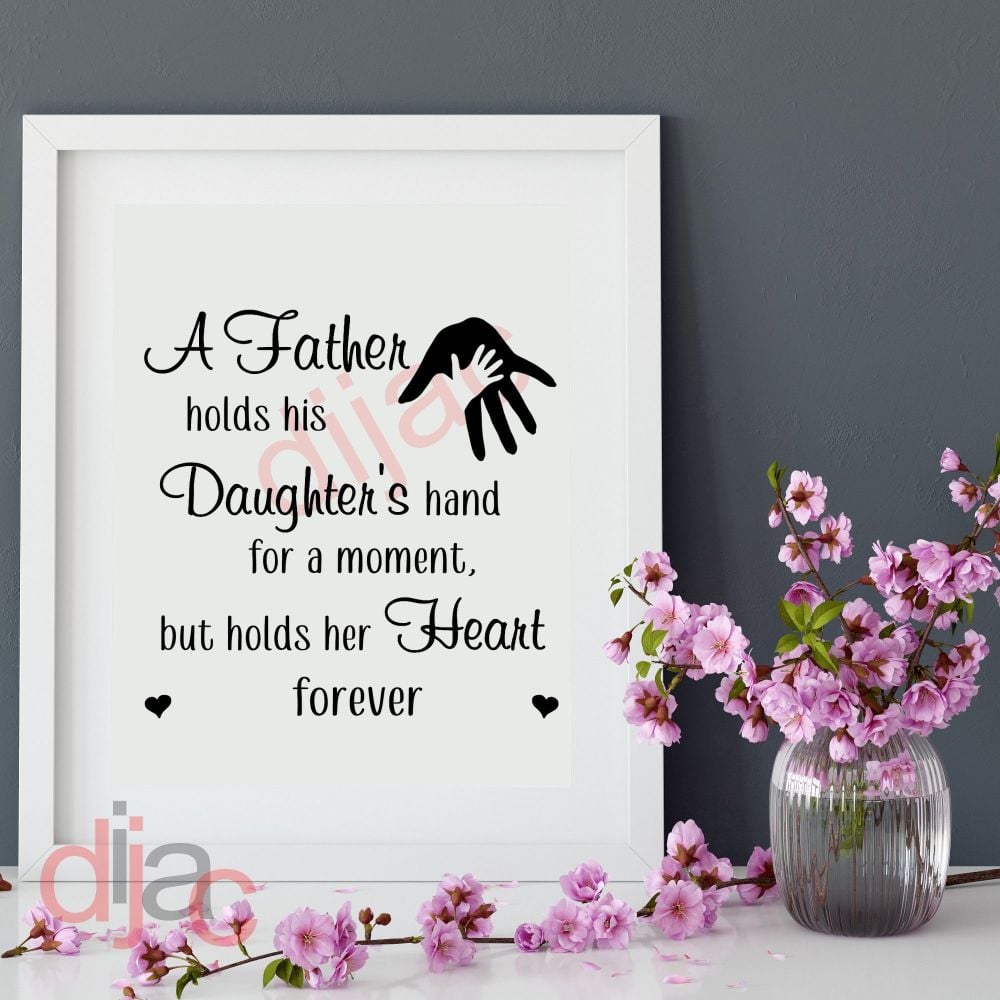 A FATHER HOLDS HIS DAUGHTER'S HAND<br>15 x 15 cm