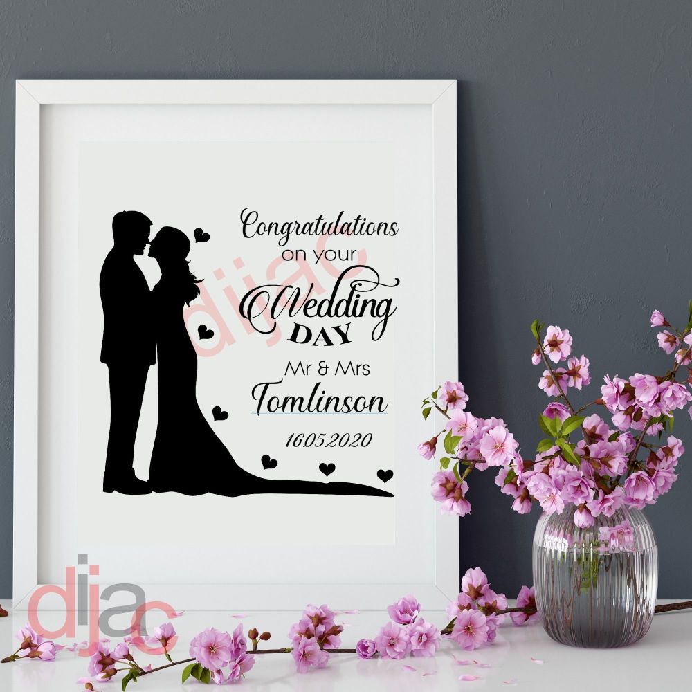 CONGRATULATIONS ON YOUR WEDDING DAY (D2)PERSONALISED15 x 15 cm