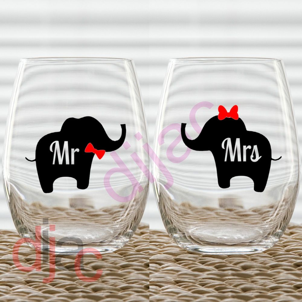 Mr & Mrs Elephant / Vinyl Decals D3