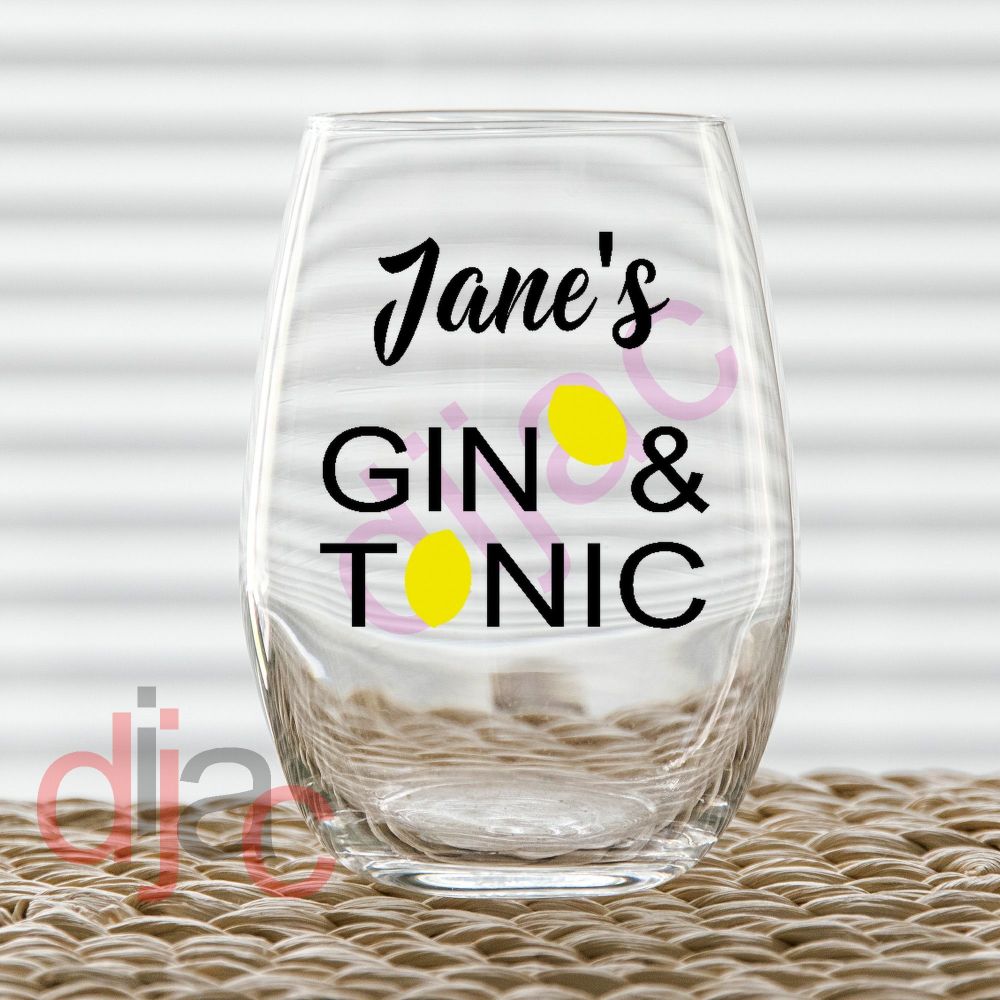 Gin & Tonic / Personalised Vinyl Decal