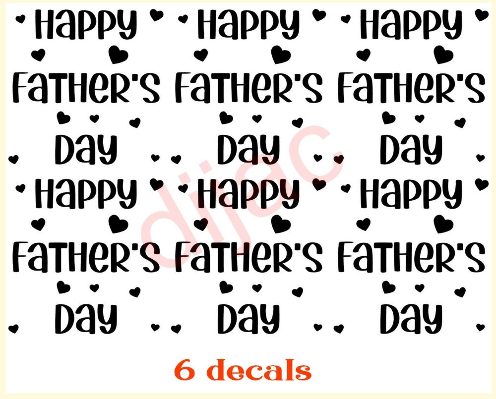 HAPPY FATHER'S DAY X 6<br>7.5 x 7.5 cm