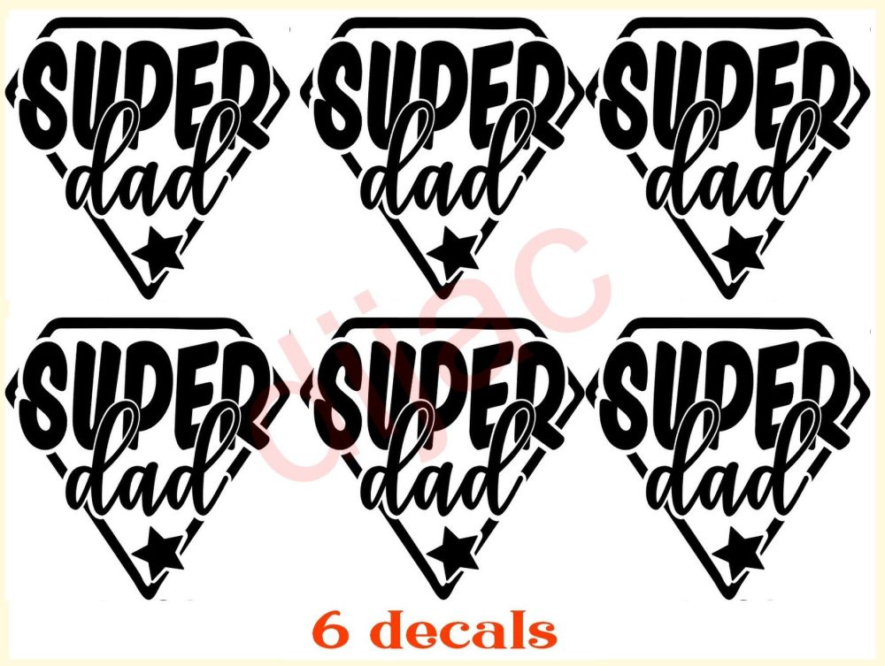 SUPER DAD X 6<br>7.5 x 7.5 cm