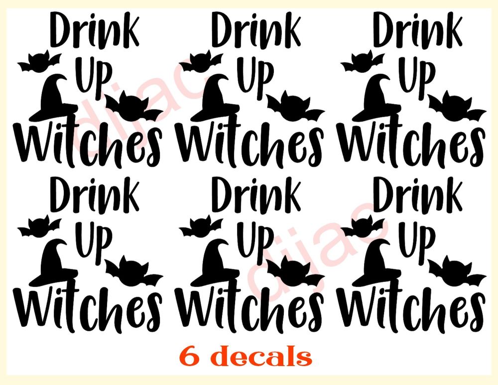 DRINK UP WITCHES x 6<br>7.5 x 7.5 cm