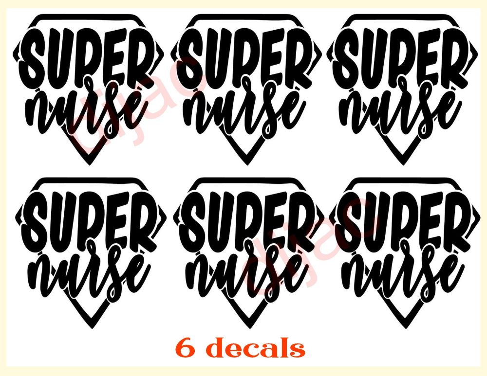 SUPER NURSE X 6<br>7.5 x 7.5 cm
