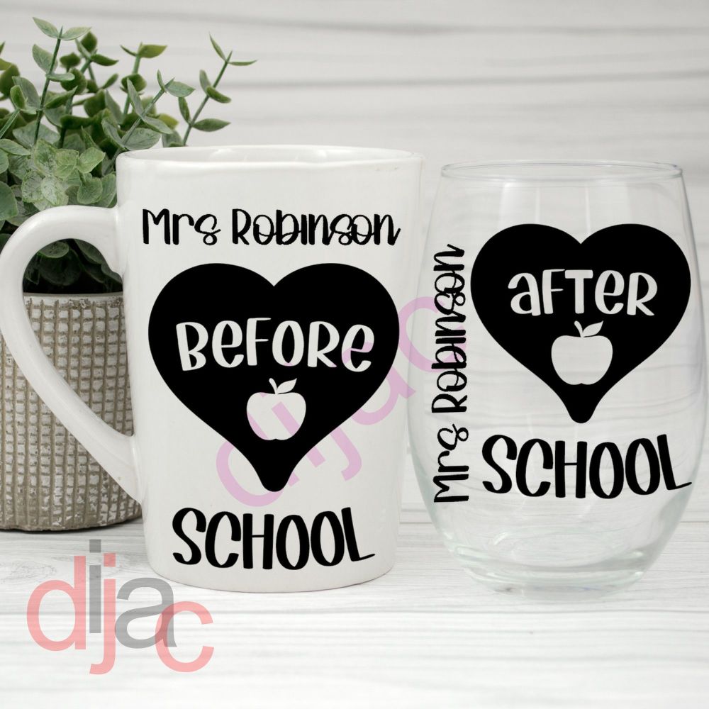 Before School and After School / Personalised Vinyl Decals