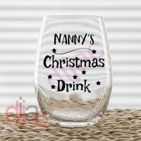 PERSONALISED CHRISTMAS DRINK<br>7.5 x 7.5 cm decal