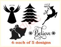 CHRISTMAS MIXED DECALS X 30