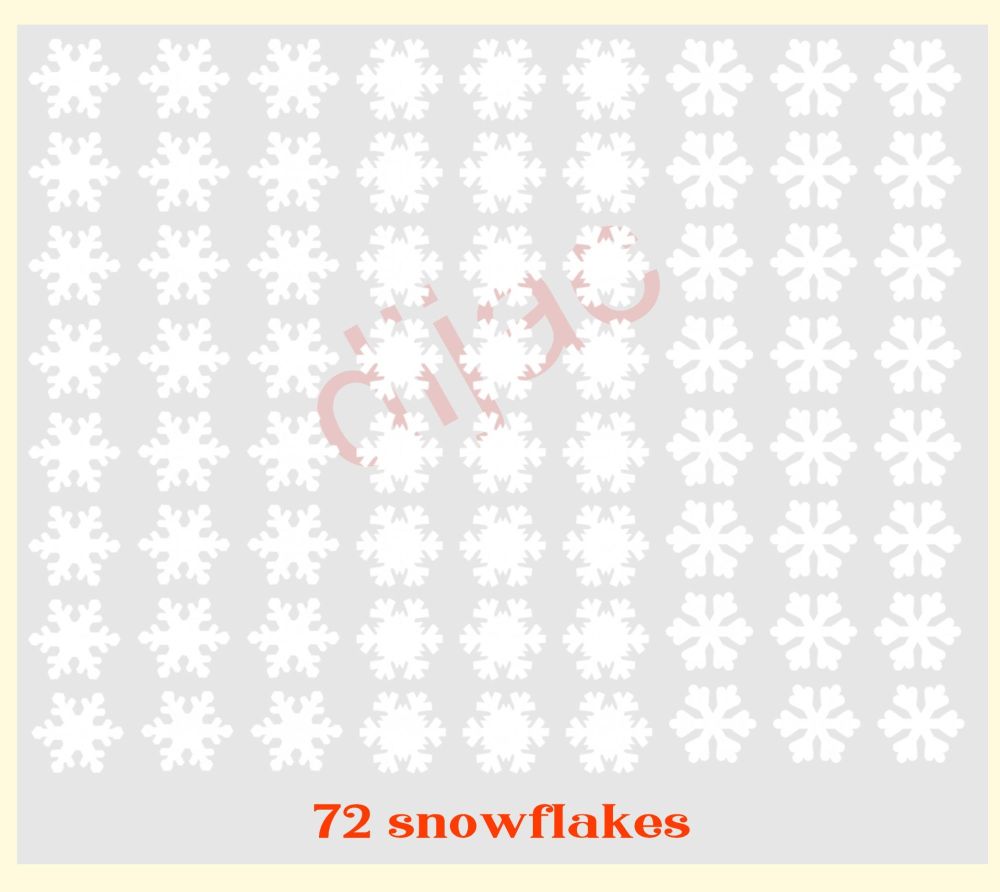 Snowflakes Mixed Designs / Christmas Vinyl Decals x 72