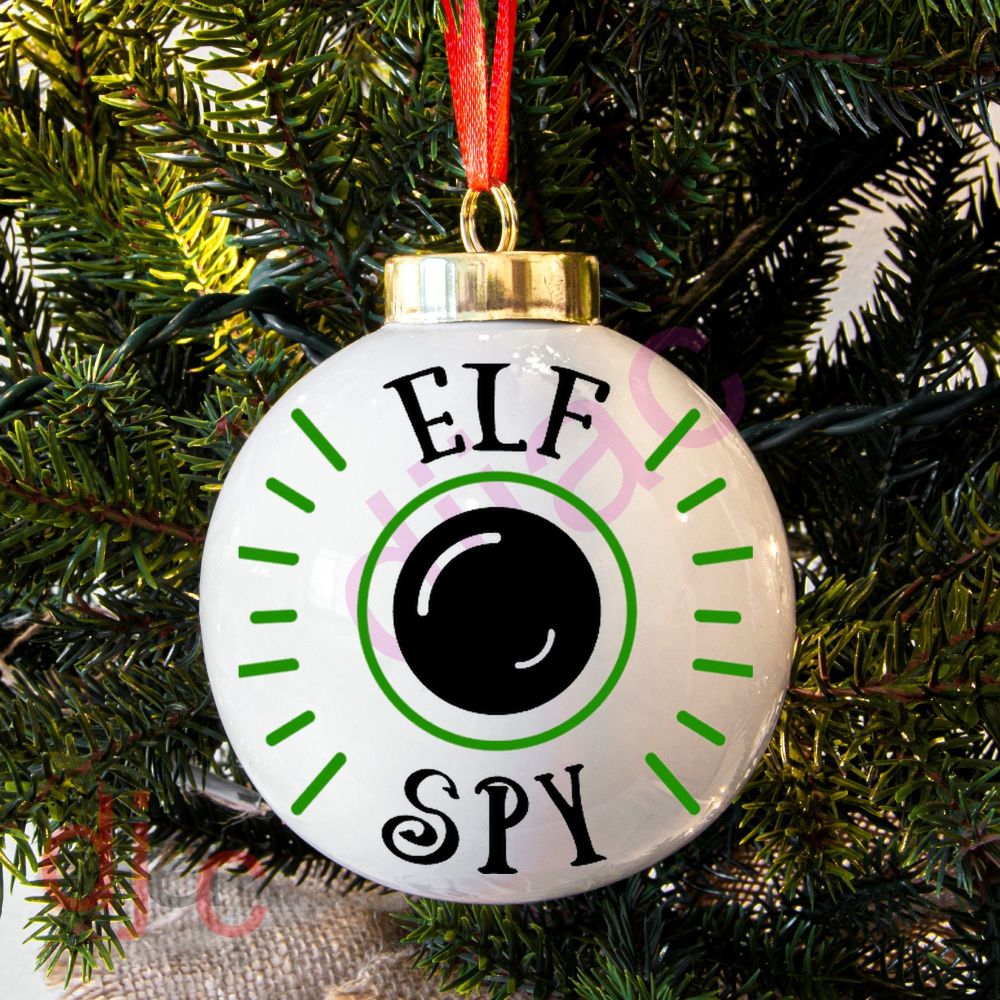 Elf Spy / Christmas Bauble Vinyl Decal D1