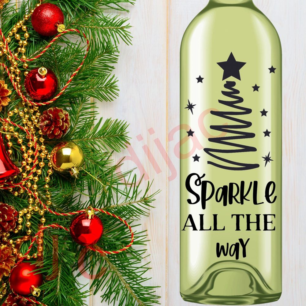 SPARKLE ALL THE WAY<br>8 x 17.5 cm decal
