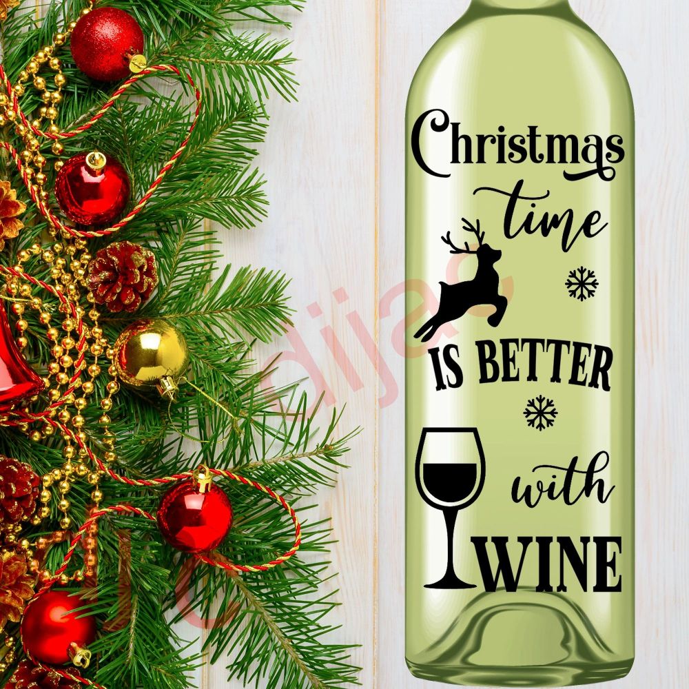 Better With Wine / Christmas Vinyl Decal