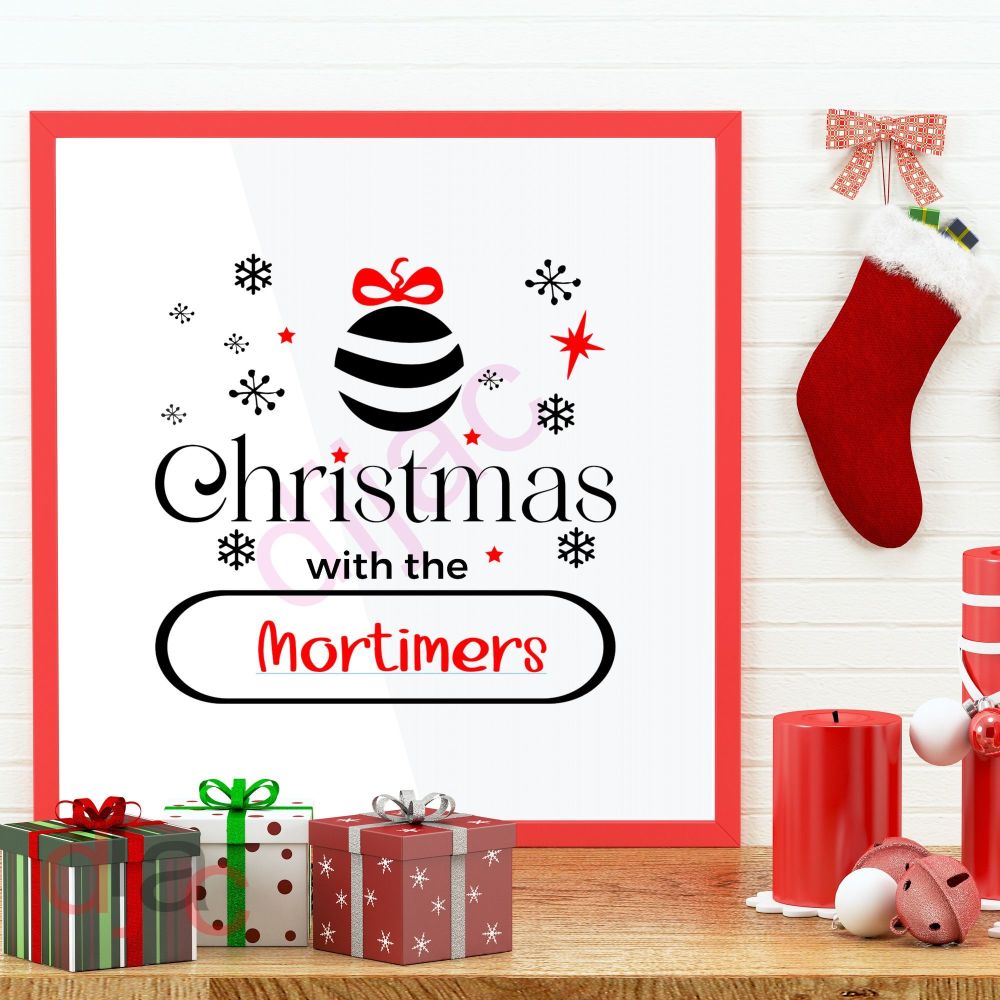 CHRISTMAS WITH THE... (D1)<br>Personalised decal<br>15 x 15 cm