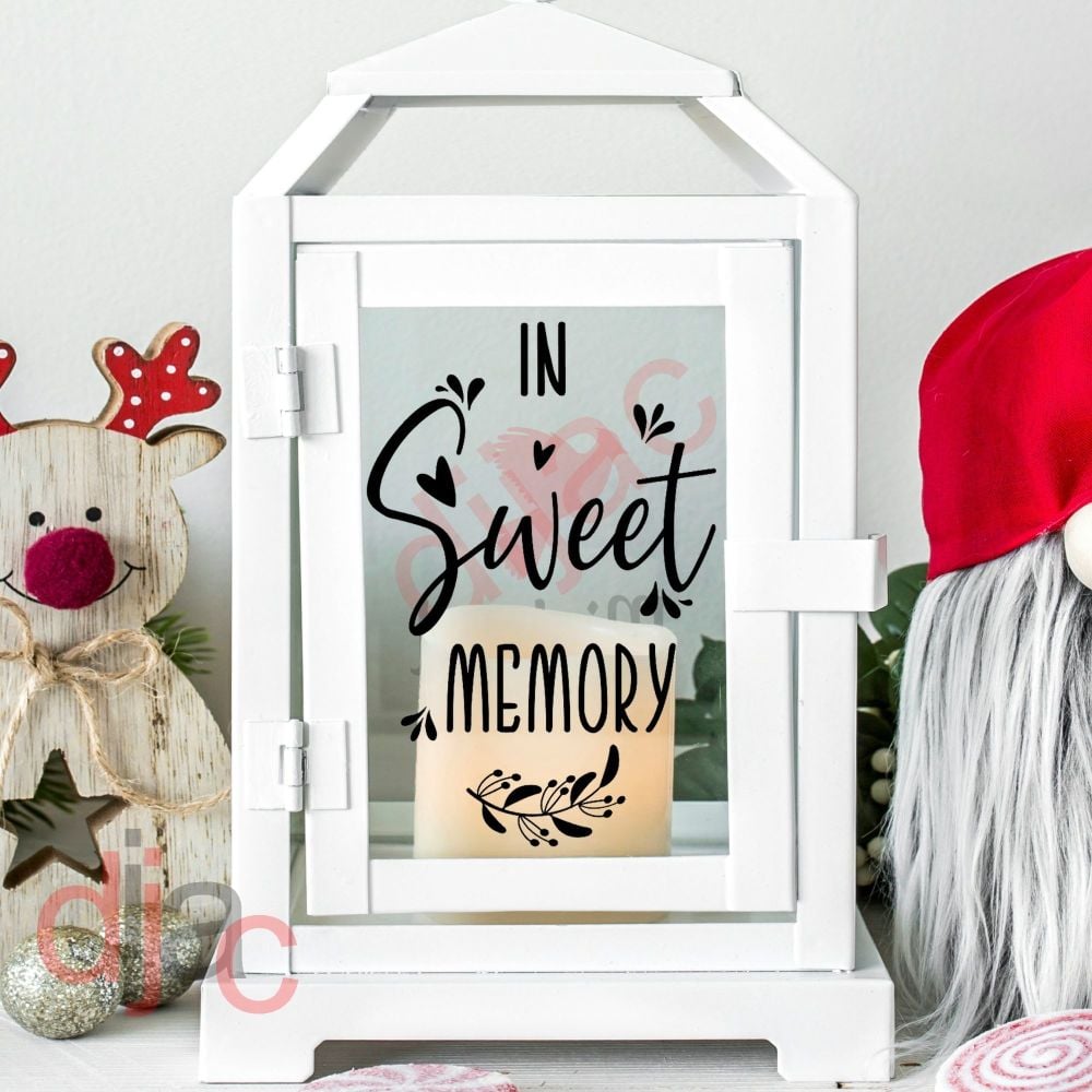 IN SWEET MEMORY<br>Personalised<br>2 part decal<br>9 x 13 cm