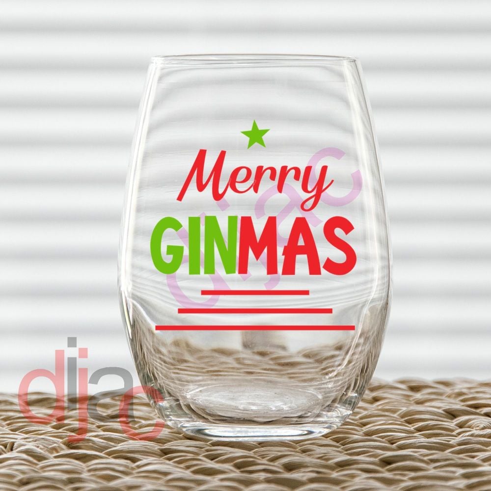 MERRY GINMAS<br>7.5 X 7.5 cm decal